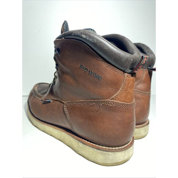 Vtg. Red Wing Moc Toe Men's Size 12 D Brown Red Leather Boots No.405 - Picture 6 of 16